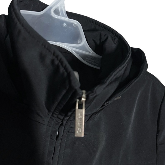 EUC Calvin Klein Long Black Removable Hooded Jacket Size M - Picture 2 of 10
